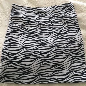 Zebra print bodycon skirt