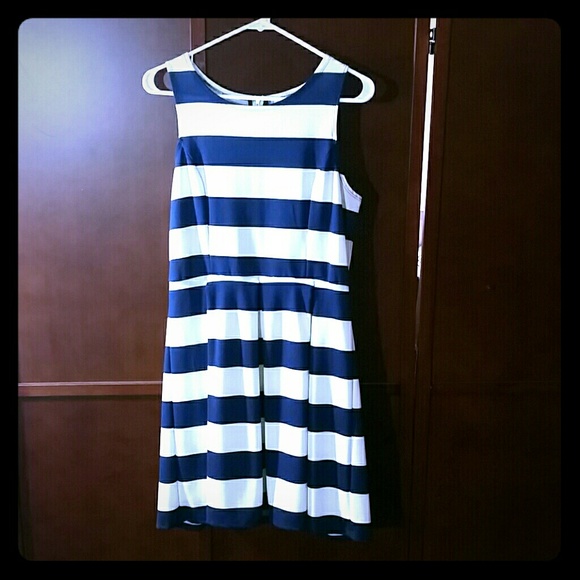 Navy and White Striped Dress