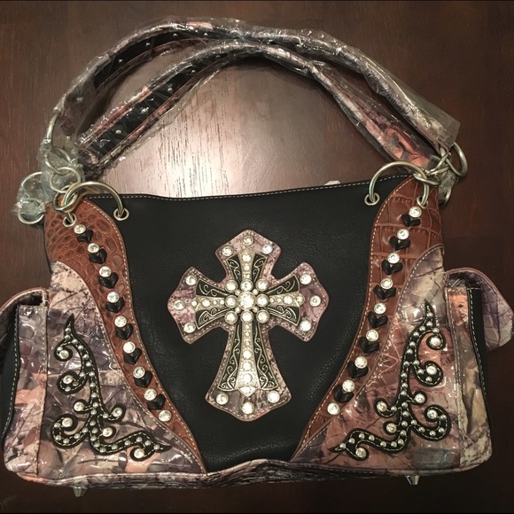 Camouflage jeweled purse