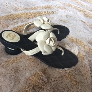 Authentic Chanel Camelia Sandals