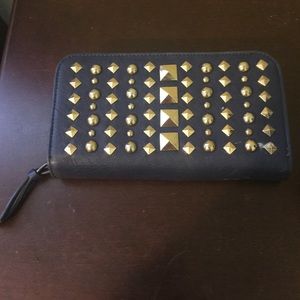 Navy blue with gold studds wallet
