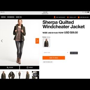 SuperDry^ Sherpa Quilted Wind Cheater Jacket