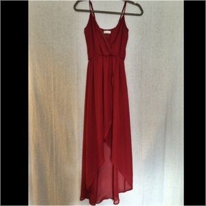 Long Sheer Red Dress