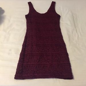 Burgundy lace bodycon dress from Forever21!