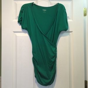 Express Green Deep V Shirt