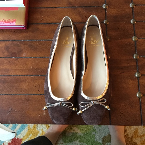 Gently used Lilly Pulitzer bow ballet flats shoes