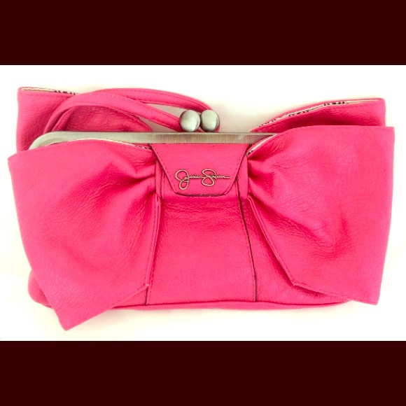 Jessica Simpson Handbags - Jessica Simpson Pink Bow Clutch