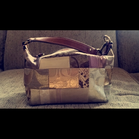 Small Coach Wrist Bag, multi-print, Genuine