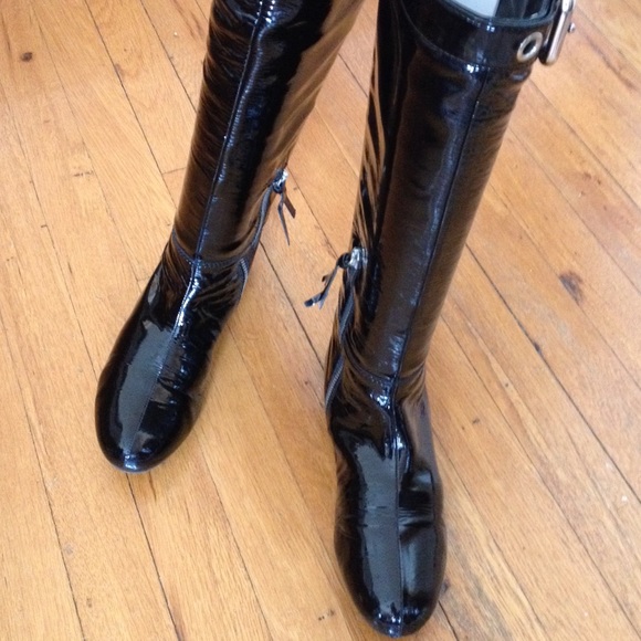 Miu Miu (Prada) Patent Leather Tall Boots - Picture 3 of 7