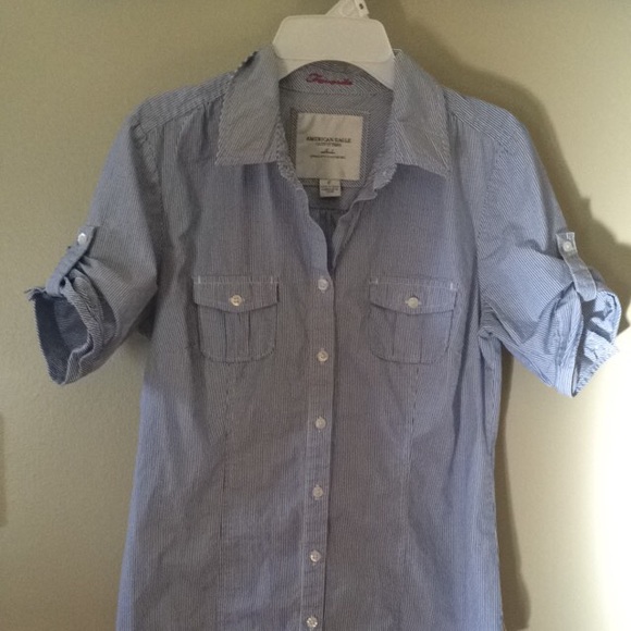 AmericanEagle pinstripe blouse button up