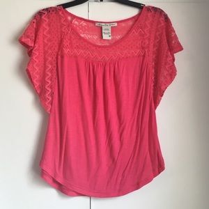 Lacy pink top.