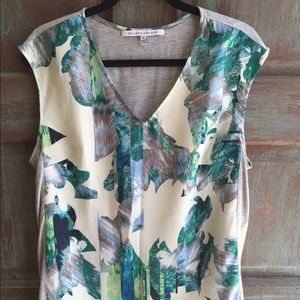 Teal green and blue blouse. XL