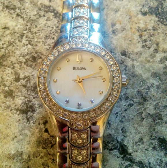 Bulova Watch - Silver with Rhinestone Accents