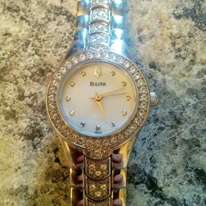 Bulova Watch - Silver with Rhinestone Accents