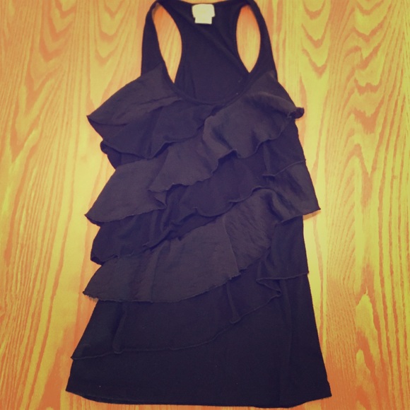 Black Ruffle Tank
