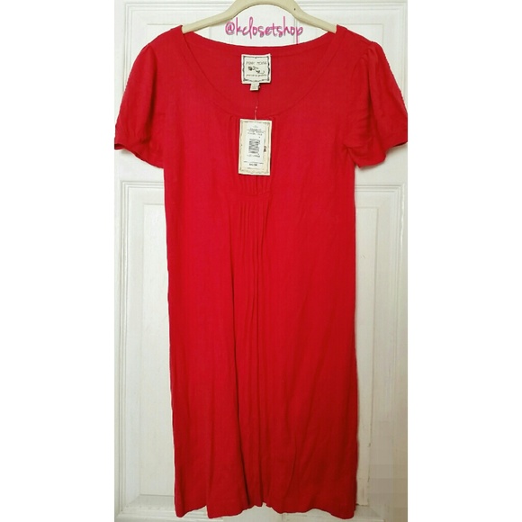 NWT| Pink Rose {RED SCOOP NECK TUNIC DRESS} - Picture 3 of 9