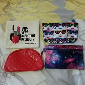 Bundle of 4 never used Ipsy cosmetic bags