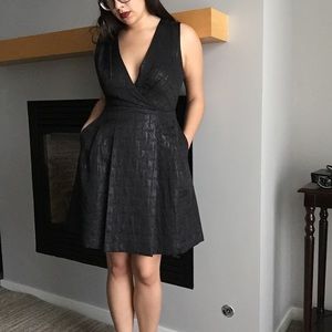 Deep V Fit n Flare Dress
