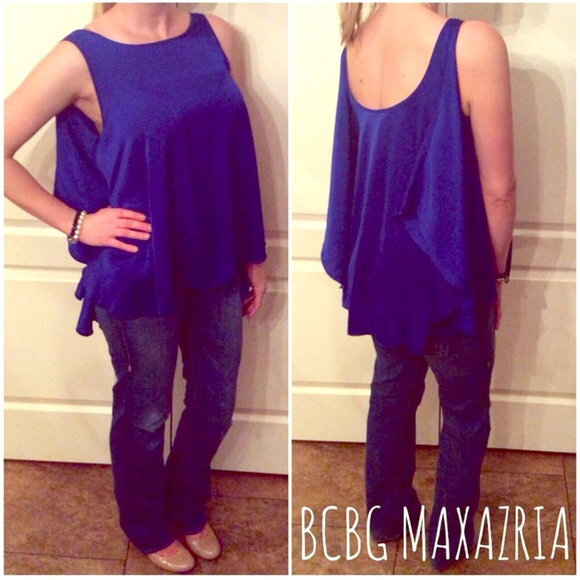 BCBG MAXAZARIA Royal Blue Tank Top, Low-Back