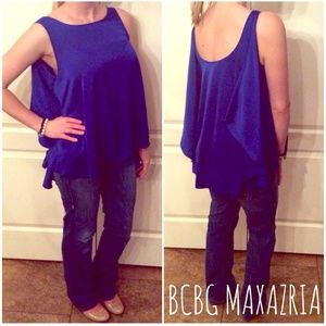 BCBG MAXAZARIA Royal Blue Tank Top, Low-Back