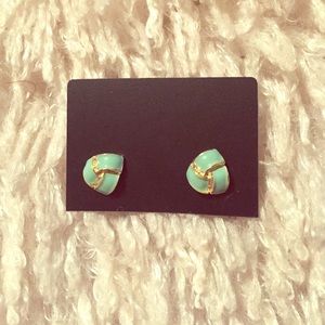 Turquoise & Gold designed study earrings