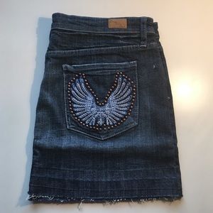 Denim Mini Skirt by See Thru Soul Sz 31