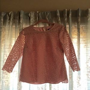 Pink J. Crew Lace Blouse