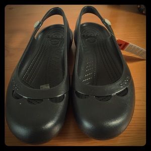 BRAND NEW Black croc flats!!!