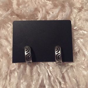 Rainbow designed serling silver hooped earrings
