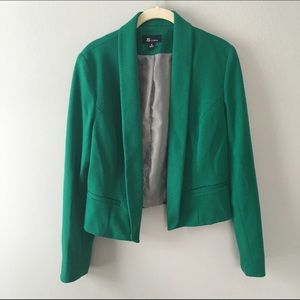 Green blazer.