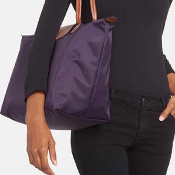 Longchamp large tote in purple