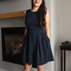 Striped Fit and Flare Dress