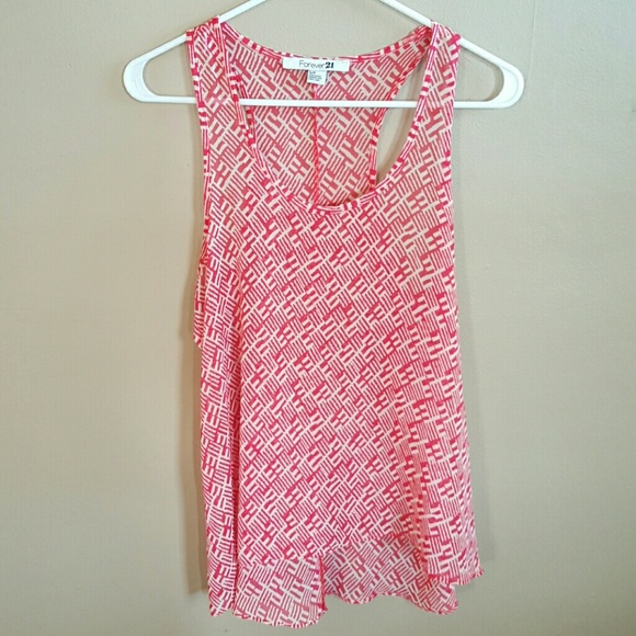 High low red and white top