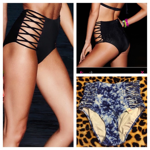 👙NWT VS PINK Strappy High-waisted Swim Bottoms 👙