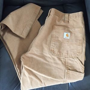 Dark tan, double-front work pants