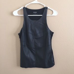 Faux Leather Top - Black