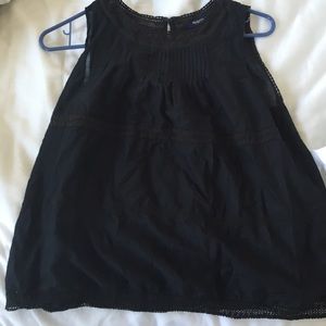 Madewell black eyelet blouse