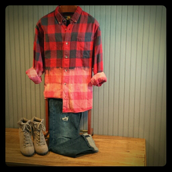 *SOLD*Lumberjack Dip Dyed Flannel Urban Grunge