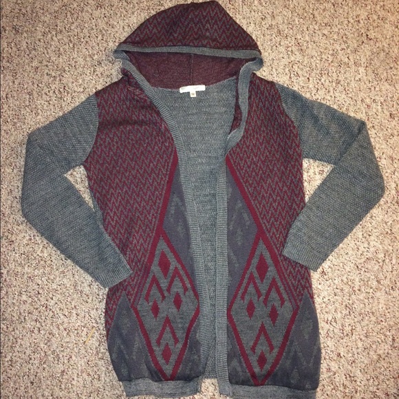 Aztec print open cardigan