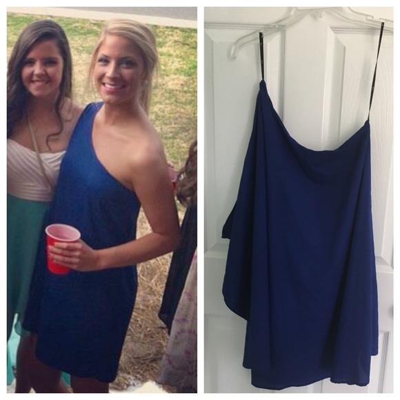 Blue One Shoulder Dress