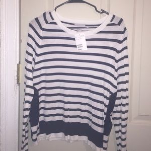 H&M White and black strip shirt