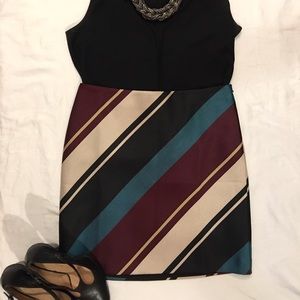 Ann Taylor Pencil Skirt with Asymmetrical Stripe