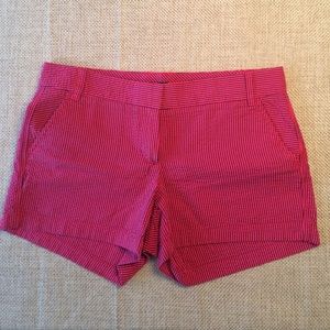 J. Crew red w/navy stripe seersucker shorts
