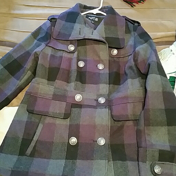 Beautiful wool black & purple winter coat