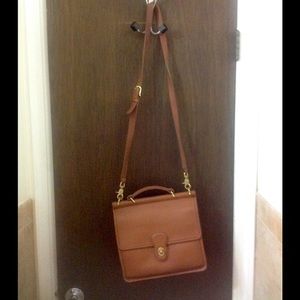 Classic vintage brown Coach crossbody bag