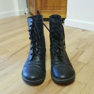Black combat boots