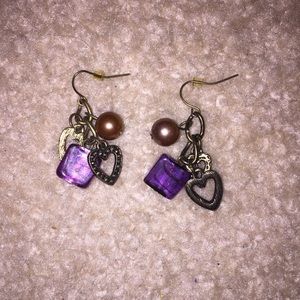 Purple jewel earrings