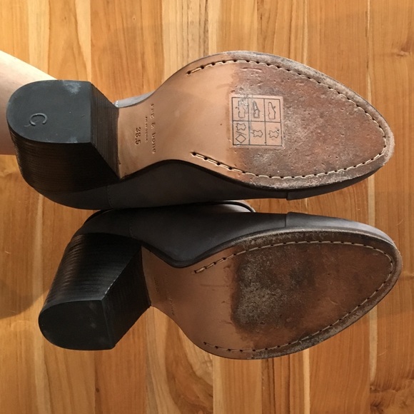 ***SOLD*** Rag & Bone Grey Leather Harrow Booties - Picture 3 of 4