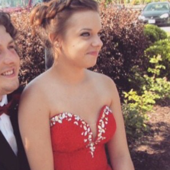 Red Corset Style Dress - Picture 2 of 3