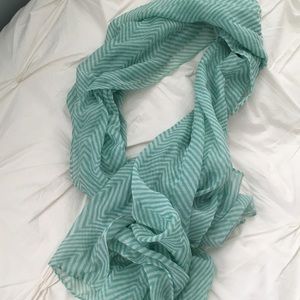 Mint and white chevron scarf